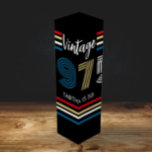 Vintage Retro Stripe 1975 Primary Colors Wine Box<br><div class="desc">.: 1975- This design is bold and BRIGHT and features primary colors and white popping against a black background. You may change any of the text including the year, name and age, or you may put in a custom statement as well. Retro stripes in bright primary colors are too fun...</div>