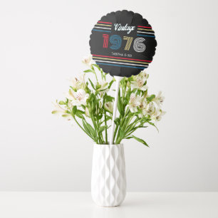 Vintage Retro Stripe 1976 50th Birthday Colorful Balloon