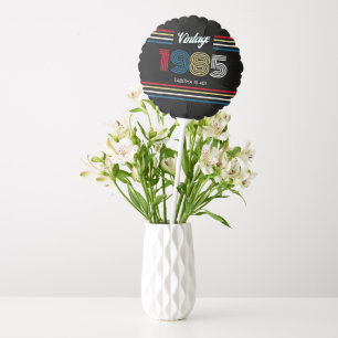 Vintage Retro Stripe Primary Colors Balloon