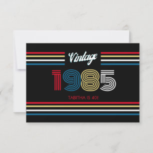 Vintage Retro Stripe Primary Colors Thank You Card