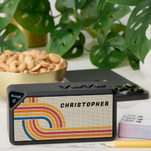 Vintage Retro Stripes - 70s themed Background Bluetooth Speaker