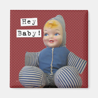 Vintage Retro Stuffed Dolly Magnet