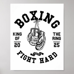 Vintage Retro Style Boxer Gloves King Of The Ring Poster