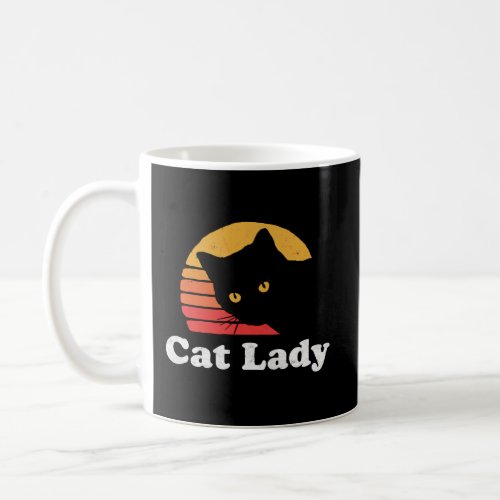 Vintage Retro Style Cat Lady 80S Hoodie Coffee Mug