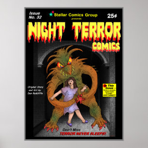 Vintage Retro-Style Comic Book Cover Poster