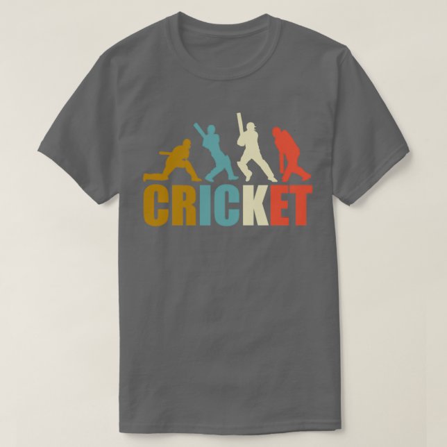 Vintage Retro Style Cricket T-Shirt (Design Front)