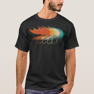 Vintage Retro Style Design Fly Fishing  T-Shirt