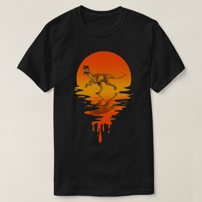 Vintage Retro Style Dilophosaurus  T-Shirt (Design Front)
