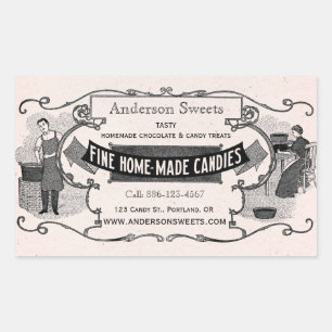 Vintage Retro Style Homemade Candy Sweets Labels