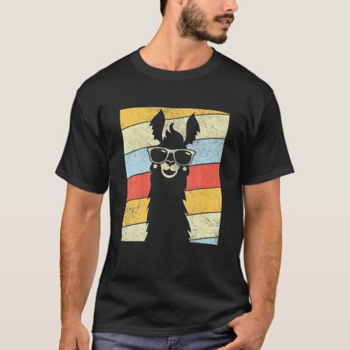 Vintage Retro Style Llama Alpaca 80 S Llama Lovers T_Shirt