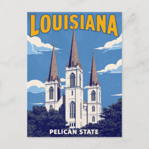 Vintage Retro Style Louisiana St. Louis Cathedral Postcard