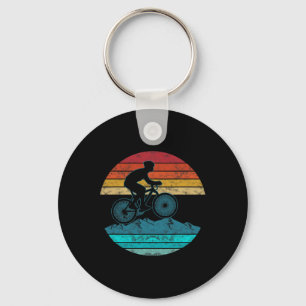 Vintage Retro Style Mountain Bikers Biking Gift Keychain