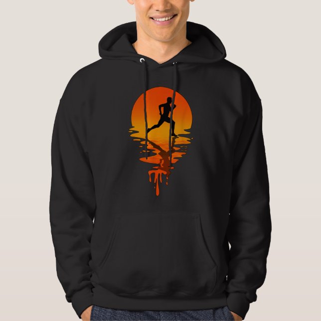 Vintage Retro Style Running Hoodie (Front)