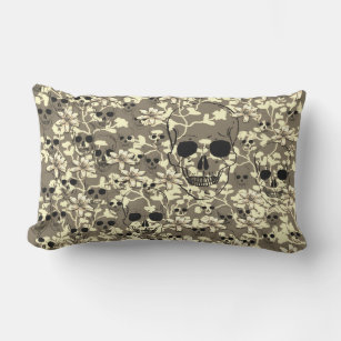 Vintage Retro Style Skull Outdoor Pillow