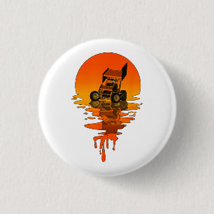 Vintage Retro Style Sprint Car Racing Button