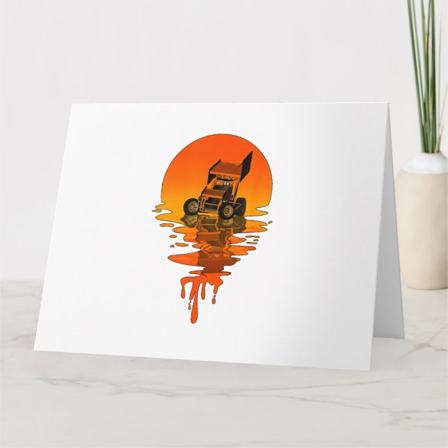 Vintage Retro Style Sprint Car Racing Card (Front)