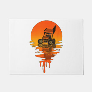 Vintage Retro Style Sprint Car Racing Doormat