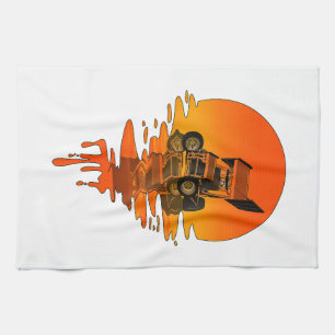 Vintage Retro Style Sprint Car Racing Kitchen Towel
