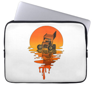 Vintage Retro Style Sprint Car Racing Laptop Sleeve
