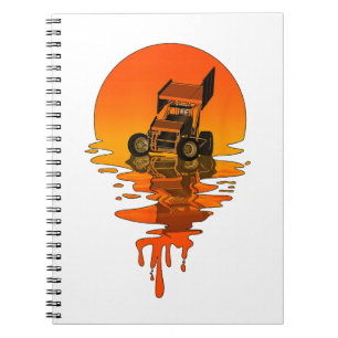 Vintage Retro Style Sprint Car Racing Notebook