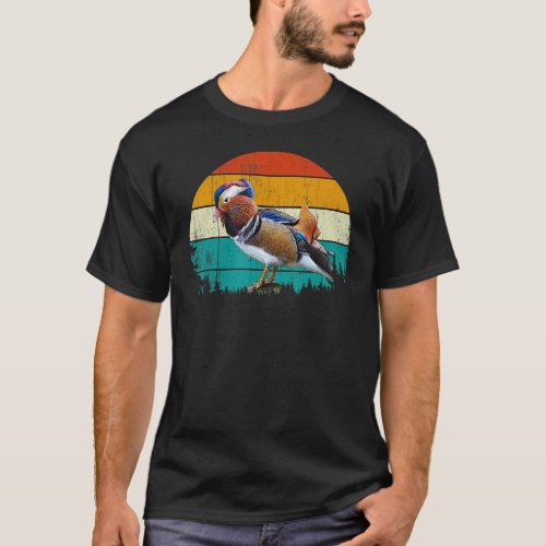 Vintage Retro Style Summer Sunset Bird Animal Mand T-Shirt