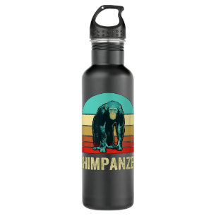 Vintage Retro Style Sunset Chimpanzee Stainless Steel Water Bottle