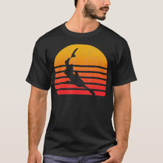Vintage Retro Style Sunset Paddlefish T-Shirt