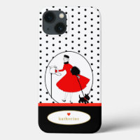 Vintage Retro Stylish Lady Scottie Dog