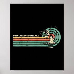 Vintage Retro Summer Fishing Texas Possum Kingdom Poster