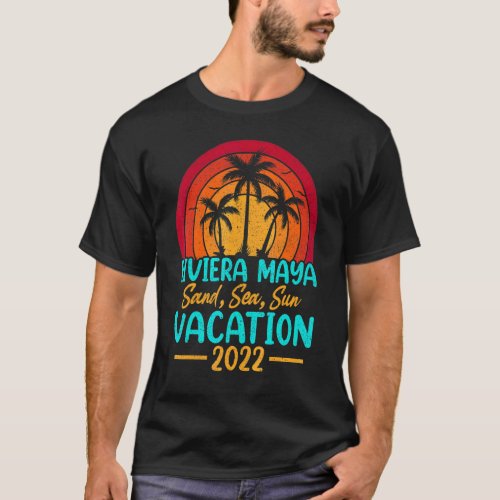 Vintage Retro Summer Vacation 2022 Mexico Riviera  T_Shirt