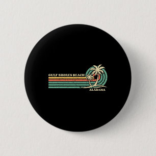 Vintage Retro Summer Vacation Alabama Gulf Shores  Button