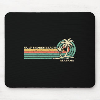 Vintage Retro Summer Vacation Alabama Gulf Shores Mouse Pad