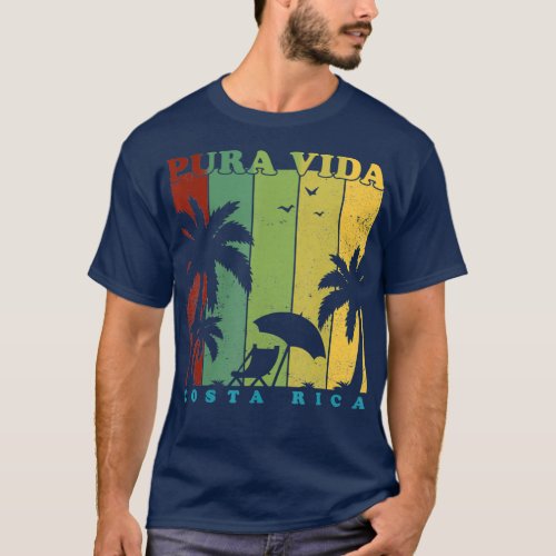 Vintage Retro Summer Vacation Costa Rica Pura T_Shirt