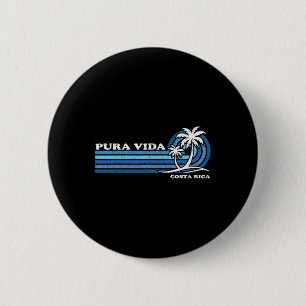 Vintage Retro Summer Vacation Costa Rica Pura Vida Button