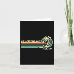 Vintage Retro Summer Vacation Mexico Cancun Beach Card