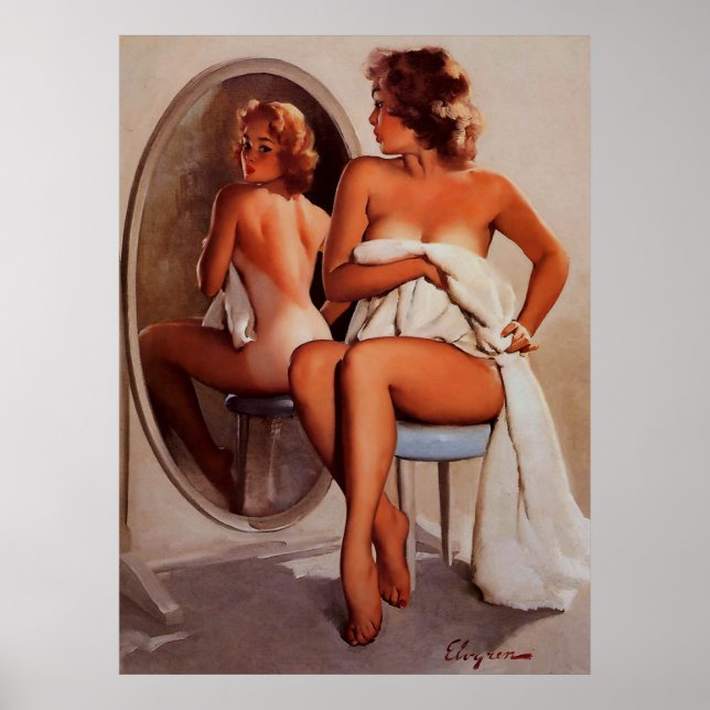 Vintage Retro Sun Tan Pinup girl Poster (Front)