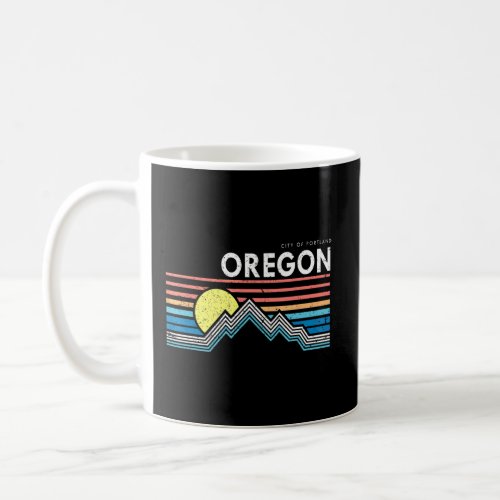 Vintage Retro Sunrise Mountain Oregon City Of Port Coffee Mug