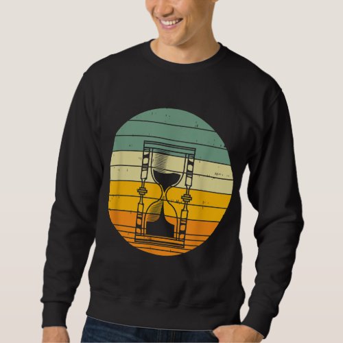 Vintage Retro Sunset Astronomy Celestial Hourglass Sweatshirt