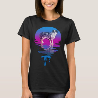 Vintage Retro Sunset Australian Shepherd T-Shirt