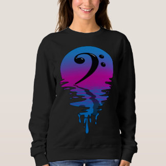Vintage Retro Sunset Bass Clef Sweatshirt