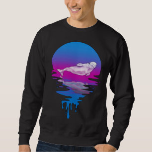 Vintage Retro Sunset Beluga Whale Sweatshirt
