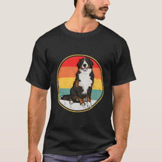 Vintage Retro Sunset Bernese Mountain Dog T-Shirt