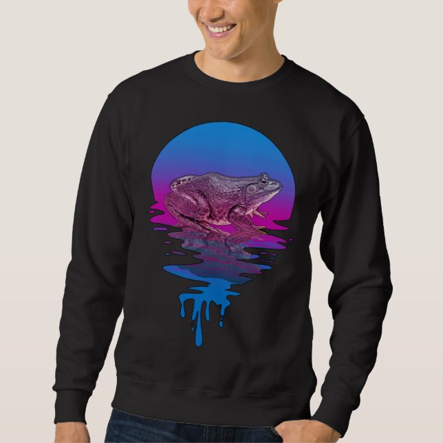 Vintage Retro Sunset Bullfrog Sweatshirt (Front)