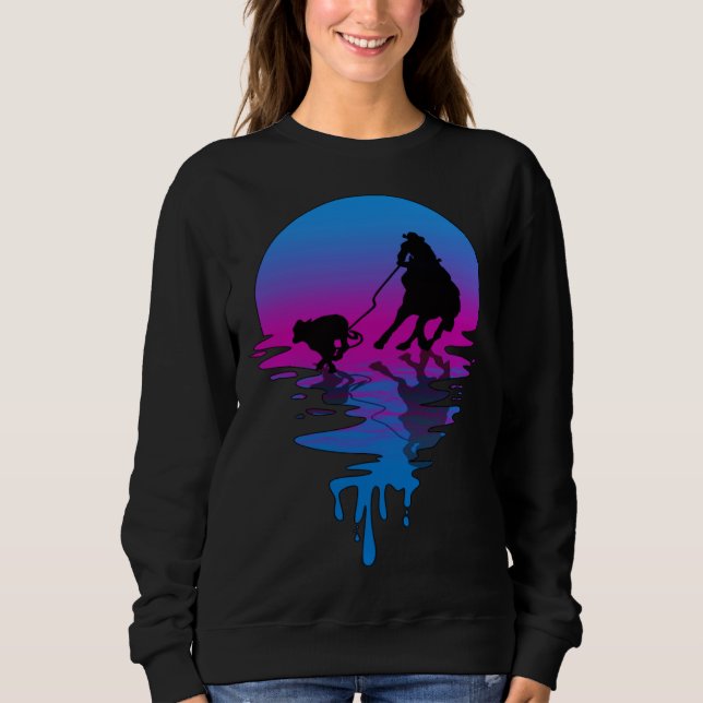 Vintage Retro Sunset Calf Roper Sweatshirt (Front)