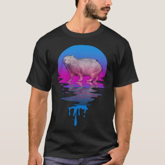 Vintage Retro Sunset Capybara T-Shirt