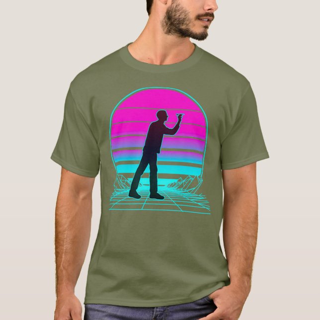 Vintage Retro Sunset Darts T-Shirt (Front)