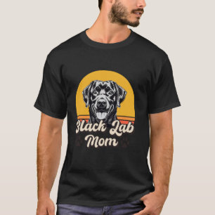 Vintage Retro Sunset Dog Mom Black Lab Pet Owner M T-Shirt