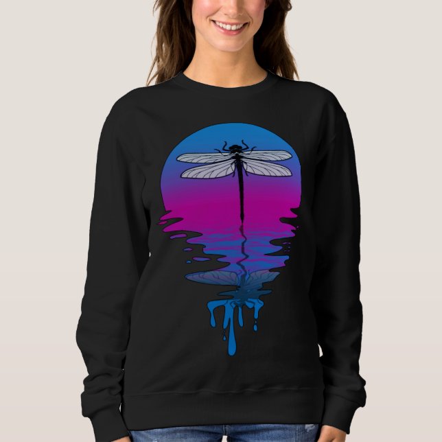 Vintage Retro Sunset Dragonfly Sweatshirt (Front)
