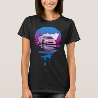 Vintage Retro Sunset Drifting Car T-Shirt
