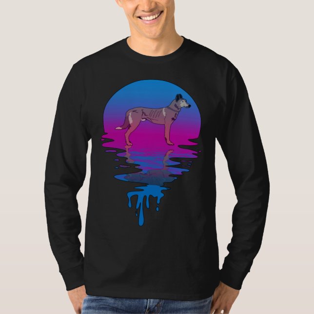 Vintage Retro Sunset Dutch Shepherd T-Shirt (Front)